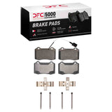 Dynamic Friction 2014-2022 Maserati Ghibli Rear 5000 Advanced Low Metallic Brake Pads and Hardware Kit by Dynamic Friction Company 1551-1270-01