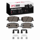 Dynamic Friction 2013-2015 Hyundai Veloster Front 5000 Advanced Ceramic Brake Pads and Hardware Kit by Dynamic Friction Company 1551-1413-02