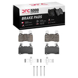 Dynamic Friction 2010-2015 Chevrolet Camaro Front 5000 Advanced Low Metallic Brake Pads and Hardware Kit by Dynamic Friction Company 1551-1474-01