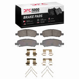 Dynamic Friction 2013-2016 Dodge Dart Rear 5000 Advanced Ceramic Brake Pads and Hardware Kit by Dynamic Friction Company 1551-1647-01