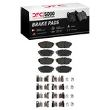 Dynamic Friction 2012-2020 Freightliner FL360 (Mexico) Front/Rear 5000 Adv Semi Metallic Brake Pads & Hardware Kit by Dynamic Friction Company 1551-1682-01