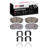 Dynamic Friction 2016-2020 Hyundai Sonata Front 5000 Advanced Ceramic Brake Pads and Hardware Kit by Dynamic Friction Company 1551-1855-01