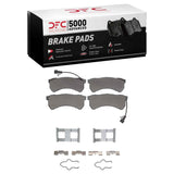Dynamic Friction 2016-2024 Freightliner MT55 Front/Rear 5000 Advanced Semi Metallic Brake Pads and Hardware Kit by Dynamic Friction Company 1551-2175-11