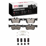 Dynamic Friction 2014-2025 BMW i3 Rear 5000 Advanced Low Metallic Brake Pads and Hardware Kit by Dynamic Friction Company 1551-2486-01