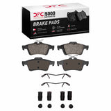 Dynamic Friction 2003-2018 Chevrolet 3 Rear 5000 Advanced Semi Metallic Brake Pads and Hardware Kit by Dynamic Friction Company 1552-1095-02