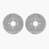 Dynamic Friction 2012-2017 Dodge Attitude Front Drilled & Slotted Geoperformance Rotors by Dynamic Friction Company 2002-03001