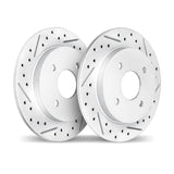 Dynamic Friction 2012-2023 Dodge Attitude Rear Drilled & Slotted Geoperformance Rotors by Dynamic Friction Company 2002-03028