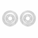 Dynamic Friction 2010-2021 Hyundai Santa Fe Rear Drilled & Slotted Geoperformance Rotors by Dynamic Friction Company 2002-03045