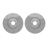 Dynamic Friction 2010-2024 Jaguar XJR575 Front Drilled & Slotted Geoperformance Rotors by Dynamic Friction Company 2002-20006