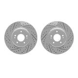 Dynamic Friction 2018-2023 Genesis G70 Front Drilled & Slotted Geoperformance Rotors by Dynamic Friction Company 2002-21001