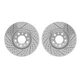 Dynamic Friction 2013-2023 Chrysler 200 Front Drilled & Slotted Geoperformance Rotors by Dynamic Friction Company 2002-39001