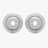 Dynamic Friction 2008-2025 Infiniti Q60 Rear Drilled & Slotted Geoperformance Rotors by Dynamic Friction Company 2002-68010