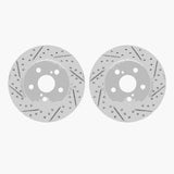 Dynamic Friction 2016-2022 Toyota Corolla Front Drilled & Slotted Geoperformance Rotors by Dynamic Friction Company 2002-76025