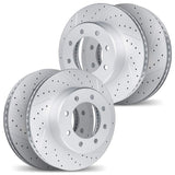 Dynamic Friction 1999-2005 Ford Excursion Front & Rear Drilled & Slotted Geoperformance Rotors by Dynamic Friction Company 2004-54057