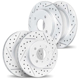 Dynamic Friction 2014-2019 Ford Fiesta Front & Rear Drilled & Slotted Geoperformance Rotors by Dynamic Friction Company 2004-54130
