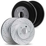Dynamic Friction 2003-2007 Honda Accord Front & Rear Drilled & Slotted Geoperformance Rotors includes Drums by Dynamic Friction Company 2004-59023