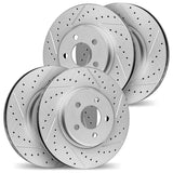 Dynamic Friction 2008-2025 Infiniti Q60 Front & Rear Drilled & Slotted Geoperformance Rotors by Dynamic Friction Company 2004-68003