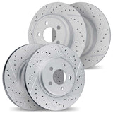 Dynamic Friction 2018-2025 Audi Q3 Front & Rear Drilled & Slotted Geoperformance Rotors by Dynamic Friction Company 2004-73048
