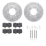 Dynamic Friction 2003-2023 Toyota Hilux Front Drilled & Slotted Geoperformance Rotors Heavy Duty Pads w/Hardware by Dynamic Friction Company 2212-76004