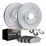 Dynamic Friction 2006-2024 Chrysler Aspen Front Drill/Slot Geoperf Rotors Ultimate Duty Perf Pads w/Hardware by Dynamic Friction Company 2412-40009