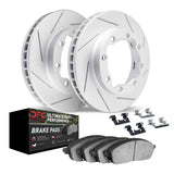 Dynamic Friction 2003-2008 Dodge Ram 3500 Front Slot Geoperformance Rotors Ultimate Duty Perf Brake Pads w/Hardware by Dynamic Friction Company 2412-40047