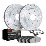 Dynamic Friction 2007-2020 Cadillac Escalade EXT Rear Drill/Slot Geoperf Rotors Ultimate Duty Perf Pads w/Hardware by Dynamic Friction Company 2412-48028