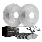 Dynamic Friction 1995-2002 Ford Explorer Front Slotted Geoperformance Rotors Ultimate Duty Perf Brake Pads w/Hardware by Dynamic Friction Company 2412-54105