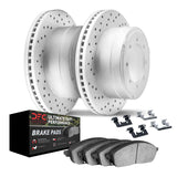 Dynamic Friction 1999-2005 Ford F-250 Super Duty Rear Drilled Geoperf Rotors Ultimate Duty Perf Pads w/Hardware by Dynamic Friction Company 2412-54119