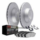 Dynamic Friction 2007-2022 Lexus LX570 Rear Drilled Geoperformance Rotors Ultimate Duty Perf Brake Pads w/Hardware by Dynamic Friction Company 2412-76043