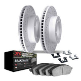 Dynamic Friction 2010-2024 Lexus GX460 Front Drilled Geoperformance Rotors Ultimate Duty Perf Brake Pads w/Hardware by Dynamic Friction Company 2412-76048