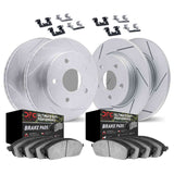 Dynamic Friction 2007-2018 Jeep Wrangler Front & Rear Slotted Geoperf Rotors Ultimate Duty Perf Pads w/Hardware by Dynamic Friction Company 2414-42047