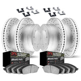 Dynamic Friction 2012-2022 Ford F-350 Super Duty Front & Rear Drilled Geoperf Rotors UD Performance Pads w/Hardware by Dynamic Friction Company 2414-54098