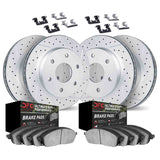 Dynamic Friction 2003-2009 Lexus GX470 Front & Rear Drill/Slot Geoperf Rotors Ultimate Duty Perf Pads w/Hardware by Dynamic Friction Company 2414-76003