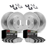 Dynamic Friction 2007-2022 Lexus LX570 Front & Rear Slotted Geoperf Rotors Ultimate Duty Perf Pads w/Hardware by Dynamic Friction Company 2414-76019