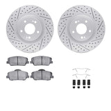 Dynamic Friction 2011-2015 Kia Optima Front Drilled & Slotted Geoperformance Rotors 5000 Advanced Pads w/Hardware by Dynamic Friction Company 2512-03002