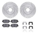 Dynamic Friction 2012-2025 Hyundai Azera Front Drilled & Slotted Geoperformance Rotors 5000 Advanced Pads w/Hardware by Dynamic Friction Company 2512-03003