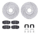Dynamic Friction 2005-2010 Hyundai Sonata Front Drilled & Slotted Geoperformance Rotors 5000 Advanced Pads w/Hardware by Dynamic Friction Company 2512-03018