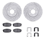 Dynamic Friction 2010-2013 Kia Forte Koup Front Drilled & Slotted Geoperformance Rotors 5000 Advanced Pads w/Hardware by Dynamic Friction Company 2512-03020