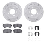 Dynamic Friction 2016-2020 Hyundai Sonata Rear Drilled & Slotted Geoperformance Rotors 5000 Advanced Pads w/Hardware by Dynamic Friction Company 2512-03037