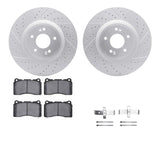 Dynamic Friction 2010-2016 Hyundai Genesis Coupe Front Drill/Slot Geoperf Rotors 5000 Advanced Brake Pads w/Hardware by Dynamic Friction Company 2512-03046
