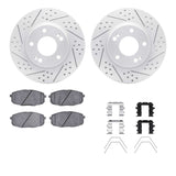 Dynamic Friction 2014-2025 Hyundai Elantra GT Front Drill/Slot Geoperf Rotors 5000 Advanced Brake Pads w/Hardware by Dynamic Friction Company 2512-03055