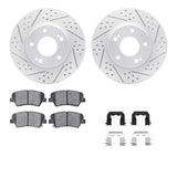 Dynamic Friction 2011-2016 Hyundai Elantra Coupe Front Drill/Slot Geoperf Rotors 5000 Advanced Brake Pads w/Hardware by Dynamic Friction Company 2512-03056