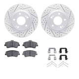 Dynamic Friction 2017-2020 Hyundai Elantra Front Drill/Slot Geoperformance Rotors 5000 Advanced Brake Pads w/Hardware by Dynamic Friction Company 2512-03059