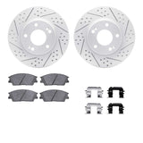 Dynamic Friction 2020-2025 Hyundai Venue Front Drilled & Slotted Geoperformance Rotors 5000 Advanced Pads w/Hardware by Dynamic Friction Company 2512-03061