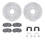 Dynamic Friction 2012-2017 Dodge Attitude Front Drilled & Slotted Geoperformance Rotors 5000 Advanced Pads w/Hardware by Dynamic Friction Company 2512-03070