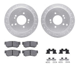 Dynamic Friction 2001-2010 Hyundai Tucson Rear Drilled & Slotted Geoperformance Rotors 5000 Advanced Pads w/Hardware by Dynamic Friction Company 2512-03072