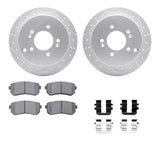 Dynamic Friction 2010-2016 Hyundai Tucson Rear Drilled & Slotted Geoperformance Rotors 5000 Advanced Pads w/Hardware by Dynamic Friction Company 2512-03073
