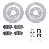 Dynamic Friction 2010-2019 Hyundai Santa Fe XL Rear Drill/Slot Geoperf Rotors 5000 Advanced Brake Pads w/Hardware by Dynamic Friction Company 2512-03088
