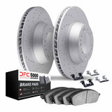 Dynamic Friction 2012-2016 Hyundai Elantra GT Front Drilled Geoperformance Rotors 5000 Advanced Brake Pads w/Hardware by Dynamic Friction Company 2512-03212