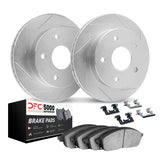 Dynamic Friction 2016-2021 Hyundai Veloster Front Slotted Geoperformance Rotors 5000 Advanced Brake Pads w/Hardware by Dynamic Friction Company 2512-03216